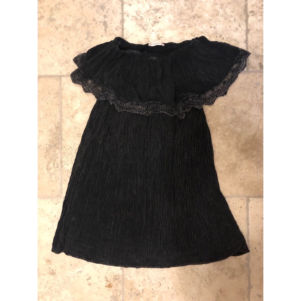 Altar'd State - Black distressed strapless dress